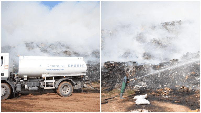 Пожарот на депонијата кај Алинци, ставен под контрола