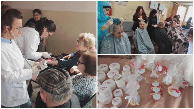 Учениците од СОУ „Ѓорче Петров“ ги израдуваа штитениците во Домот „Киро Крстески – Платник“