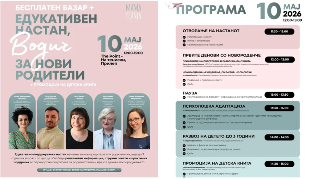 Поддршка, практични совети и подароци – сè што му треба на еден нов родител, на едно место.