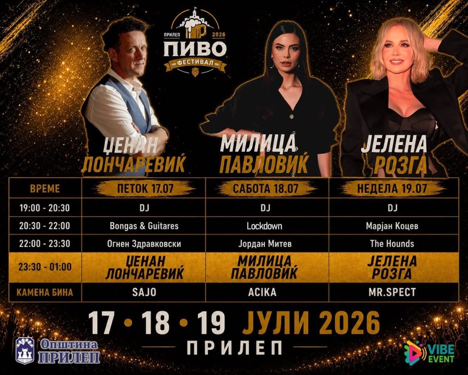Пиво Фестивал 2026  ќе се одржи од 17 до 19 јули