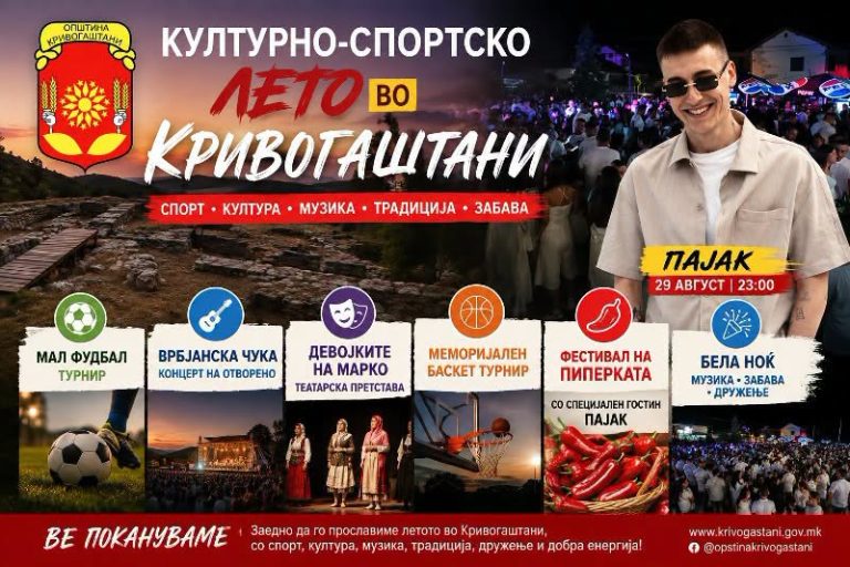 Од Врбјанска Чука до Белата ноќ, музика, спорт и добра енергија – Кривогаштани подготвува лето за сите