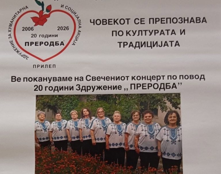 Здружението „Преродба“ од Прилеп со свечен концерт ќе одбележи 20 години постоење